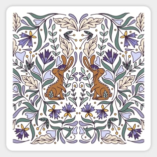 Scandinavian Folk Art Rabbit | Rabbit | Whimsical Forest Sticker